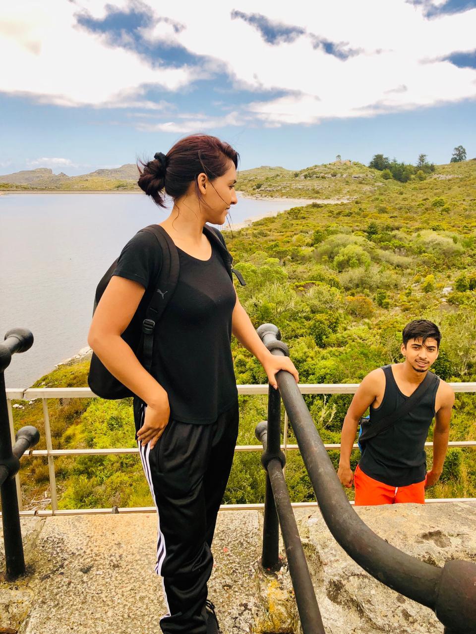 Teacher Najwa hiking with family