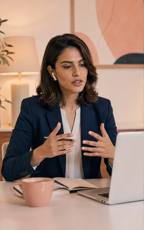 Adult professional practising Business English online